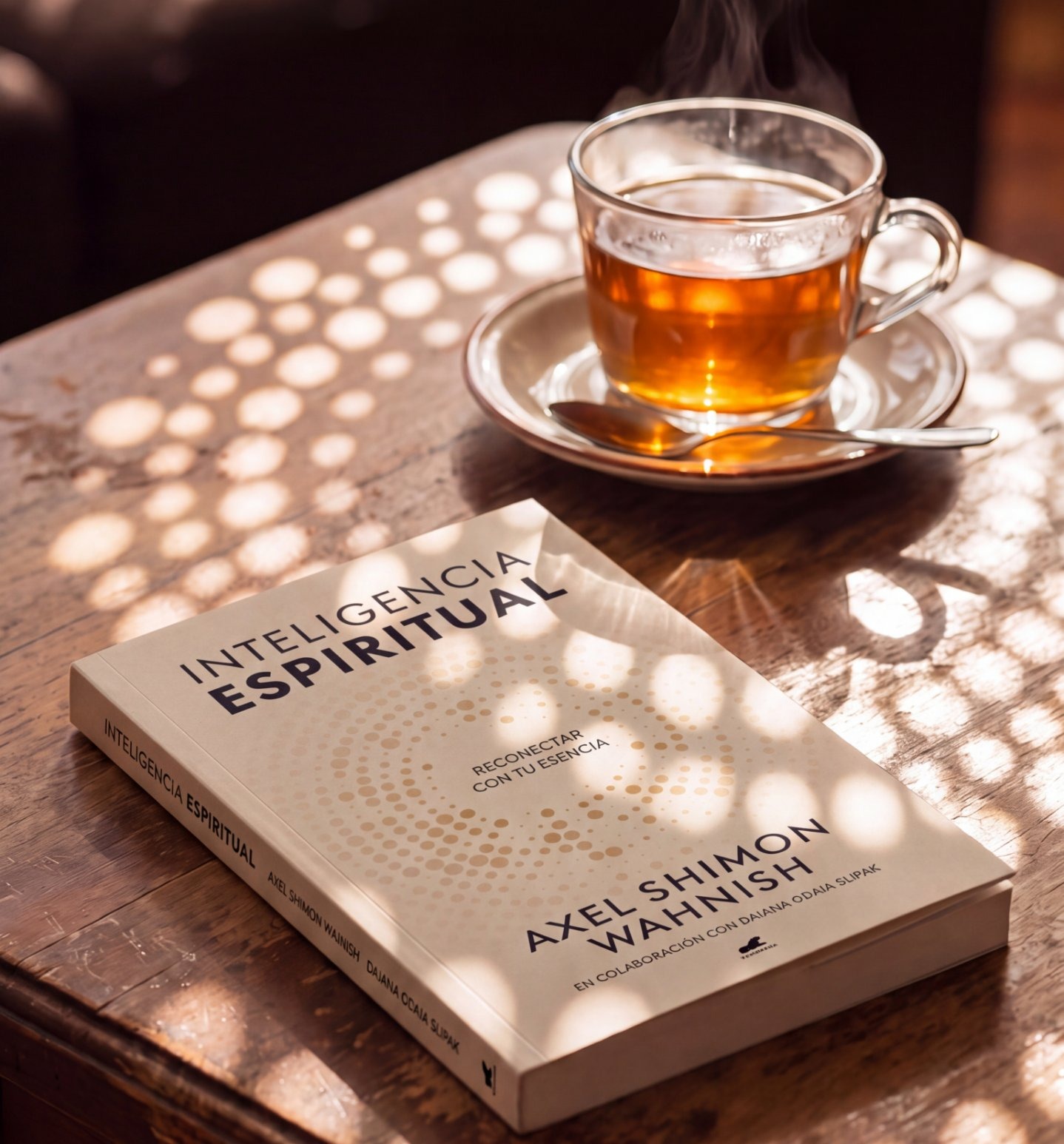 El libro sobre una mesa junto a una taza